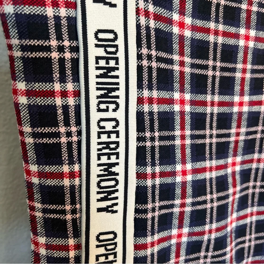 Opening Ceremony spell out logo plaid bodycon mini dress small preppy - Picture 10 of 14